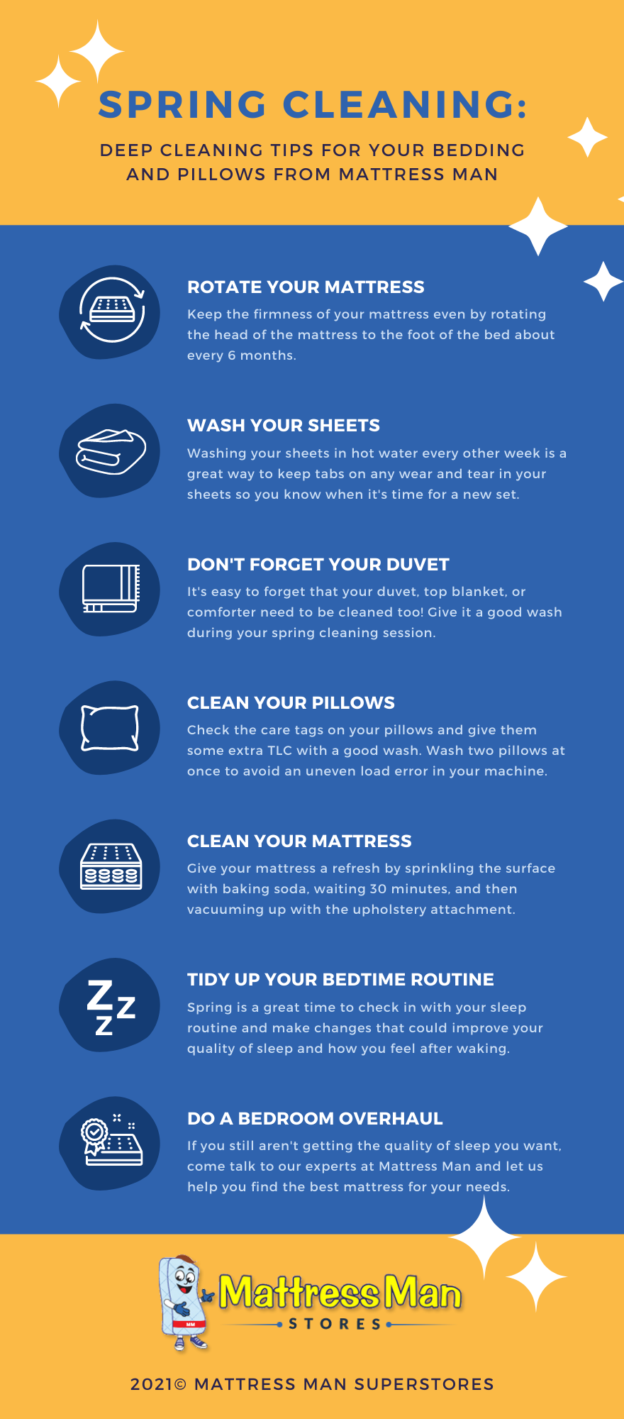 Deep cleaning tips for your bedding and pillows from Mattress Man