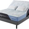 Bedframe with mattress that is arched. Serta Arctic