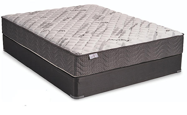 Mattress and box spring black white and gray